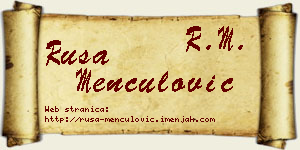 Rusa Menčulović vizit kartica